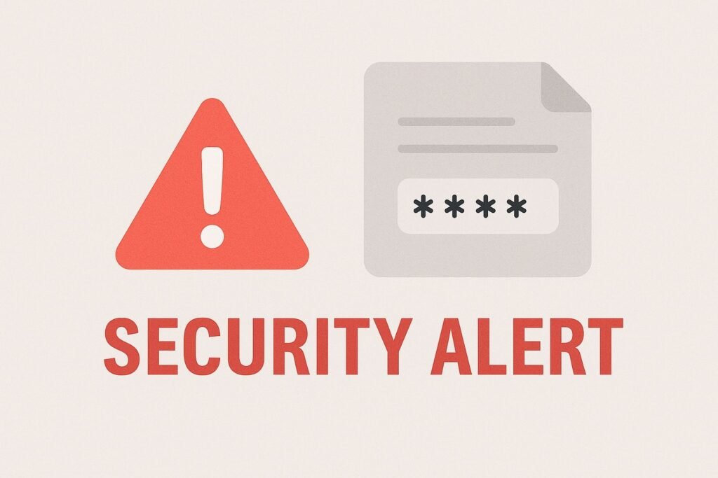 shows security alert symbols